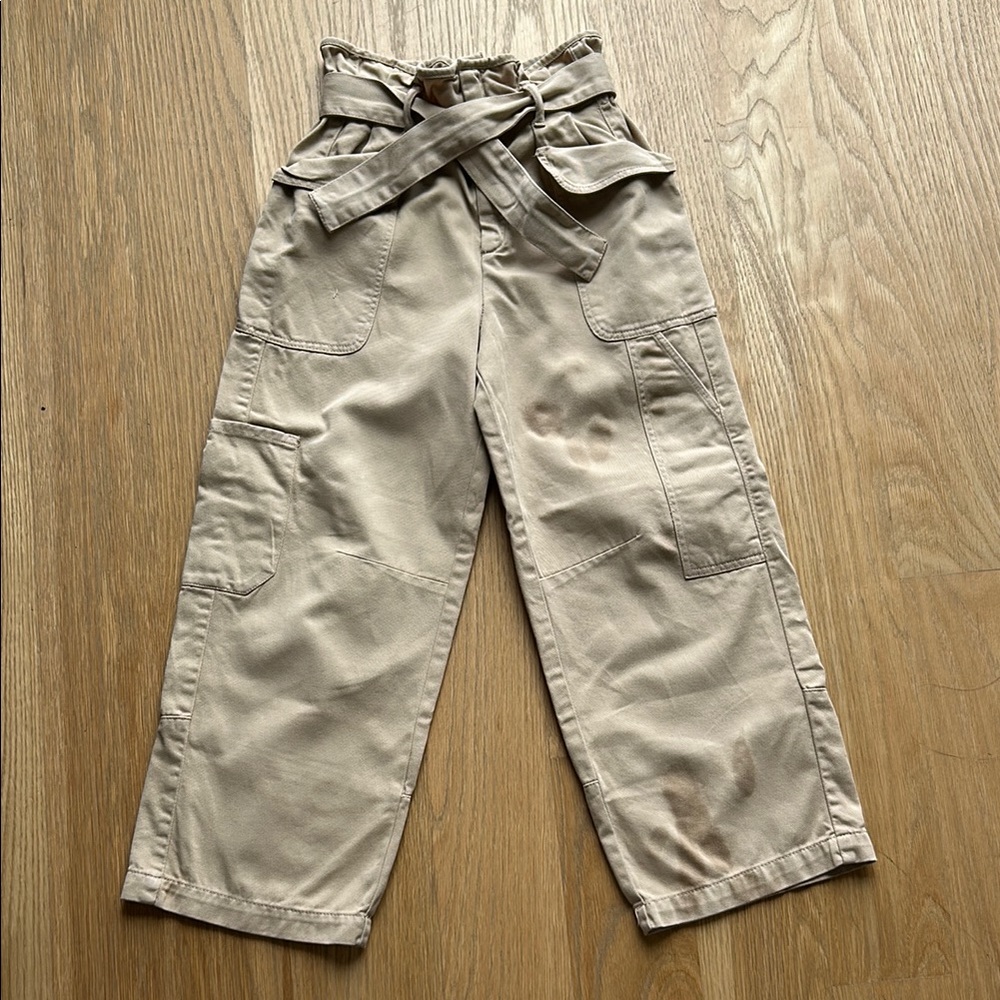 Zara Tan Cargo Bottoms with Relaxed Fit